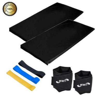 Imagem de Caneleira Peso 3 Kg- Par + Colchonete + Kit Mini Band - Infinity