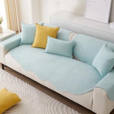Imagem de Capa de sofá universal para quatro estações, antiderrapante, tipo toalha, capa de sofá de canto em forma de L, tapete para sala de estar, A3, 1 fronha de 45x45