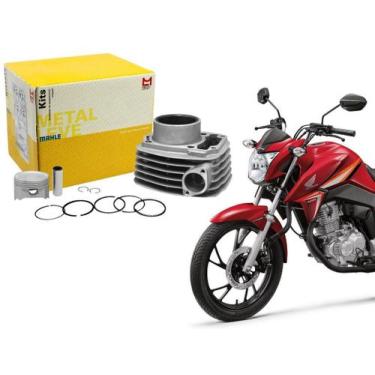 Imagem de Kit Cilindro Pistão Aneis Cg Titan Fan Nxr Bros 160 Mahle - Metal Leve