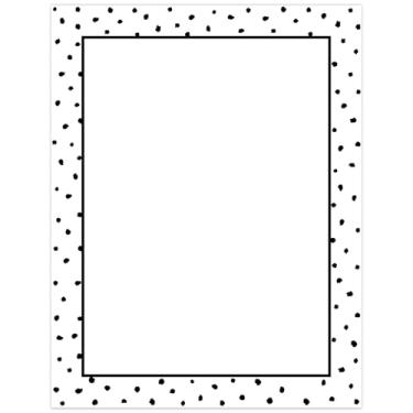 Imagem de FYSUIMU 80 folhas de papel timbrado preto de bolinhas, papel timbrado, papel de escrita, papel de impressão de computador de um lado para notas, cartão de felicitações, convite para escritório, 21 x