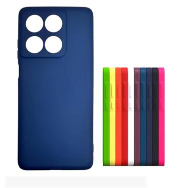 Imagem de Capinha Capa Compativel com Moto Edge 60 Fusion Silicone Macia Aveludada Premium Forro Interno Azul Marinho