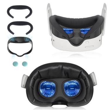 Imagem de 2-Pack Sweat-Proof PU Leather & Ice Silk Cotton VR Face Cushion for Meta Quest 3S – Comfortable Replacement Face Pad & Interface for Oculus Quest 3S Face Bracket (Not Compatible with Quest 3)