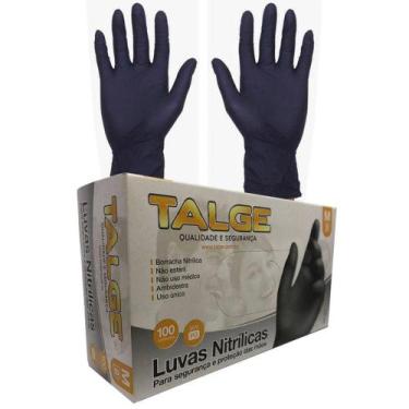 Imagem de Caixa de Luvas Nitrílicas Preta Tamanho M (100 unid) Talge