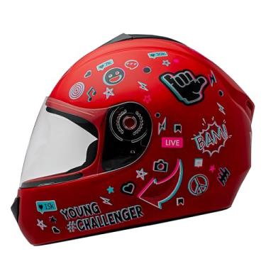 Imagem de Fly Capacete Fechado Moto Young HG Live Vermelho/Color 52