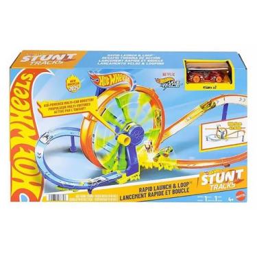 Imagem de Pista Hot Wheels Stunt Tracks Lançamento Veloz e Looping JBX65 - Matte