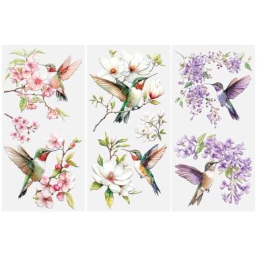 Imagem de HICOHAND Adesivos de transferência para artesanato, 3 folhas de ramos de beija-flor adesivos decorativos para cômoda cômoda vidro porcelana madeira