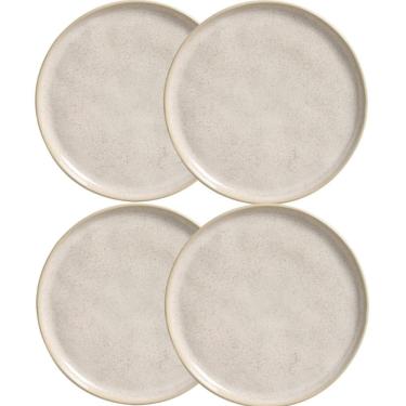 Imagem de Jogo 4 Pratos para Sobremesa Bio Latte Porto Brasil Cerâmica 21cm Mesa Posta Brownie Mousse