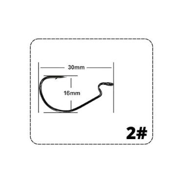 Imagem de Kit 25 Anzol Offset EWG Antienrosco Vermelho ou Preto Para Iscas Soft 