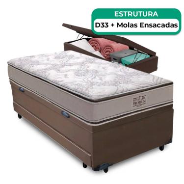 Imagem de Bicama Baú + Colchão Four Season Molas V-Store 78x188x74