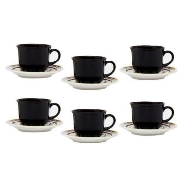 Imagem de Conjunto De Xícaras Para Chá Oxford Daily Em Cerâmica 200 Ml Jm21-6750 - 6 Peças Preto