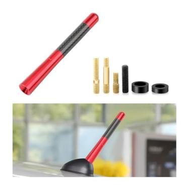 Imagem de Yourkar Antena curta para carro, antena curta de alumínio de 12 cm para montagem automática no telhado, substituição de mastro de antena de rádio com parafusos universais para a maioria dos veículos