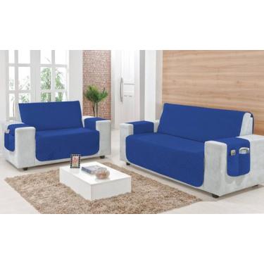 Imagem de Capa Protetor Sofá 2 E 3 Lugares Matelado Francielli Com Porta Acessór