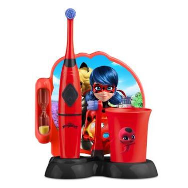 Imagem de Escova Dental Infantil Elétrica Rotacional Lady Bug Miraculous - Multi Saúde  - HC428 HC428