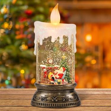 Imagem de Wondise Lanterna Musical Recarregável De Globo Neve Com Temporizador 6 Horas, Operada Por Bateria E Alimentada Usb, Lâmpada Cantante Iluminada, Água Giratória, Glitters, Decoração Natal