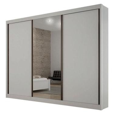Imagem de Guarda Roupa 6 Gavetas San Marino Premium Com Espelho Branco - Leifer Móveis