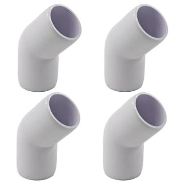 Imagem de PDETVEO 4 peças de encaixes de tubulação de cotovelo de PVC de 2,5 cm, conectores de cotovelo de 45 graus, juntas de tubos resistentes para projetos DIY, estrutura de jardim, aspersor, sistema de