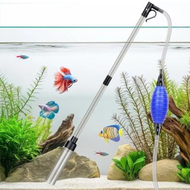 Imagem de fishkeeper Limpador de cascalho com bomba de sifão Quick Aquarium - Kit de limpeza de cascalho a vácuo de tanque de peixes potente ajustável de 256 GPH para trocador de água de aquário, limpador de