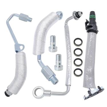 Imagem de HiSport Dreno de retorno de óleo turbo e tubo de alimentação de óleo 4 kits compatíveis com Buick Encore compatível com Chevy Cruze Sonic Trax 2013-2019 1.4L L4 Substitui 55592600 25198546 25200947