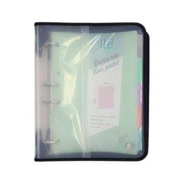Imagem de Fichário 4 Argolas com Zíper Universal B5 Cristal YES Bloco 96 Folhas 5 Divisórias e Planner Semanal