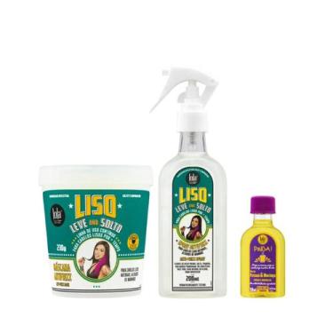 Imagem de Kit Lola Liso Leve e Solto Masc 230ml + Spray 200ml + Pinga! Óleo Pata