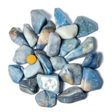 Imagem de 1 Kg Quartzo Azul Rolado Pedra Natural G 30 a 45mm Classe C - Cristais