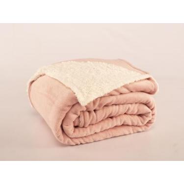 Imagem de Cobertor canada soft com manta sherpa casal queen 1pc - morada dos enx