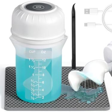 Imagem de Winartton Misturador automático de resina, misturador epóxi fácil de limpar com pá de silicone e copo de mistura, bolha mínima, mãos livres, agitador elétrico recarregável para moldes de resina