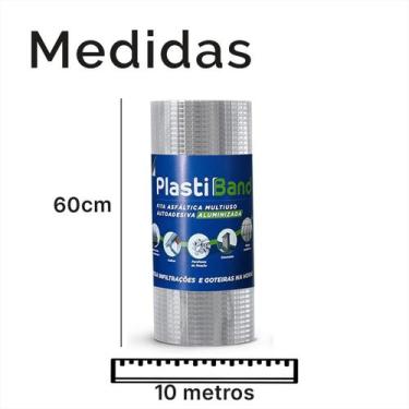 Imagem de Kit 5 Fita Asfaltica Para infiltrações e Goteiras 60cm x 10m - Dplasti