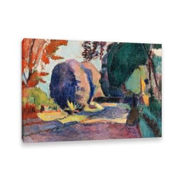 Imagem de Tela de arte de parede Henri Matisse, pôster The Luxembourg Gardens, pinturas a óleo famosas pós-impressionistas, pôster de belas artes, decoração de casa 85 x 60 cm (33 x 24 pol) emoldurada
