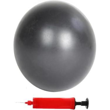 Imagem de Mini bola de ioga para exercícios de pilates, pequena bola inflável de 23 cm, equipamento de treinamento básico e fisioterapia, com bomba (cinza)