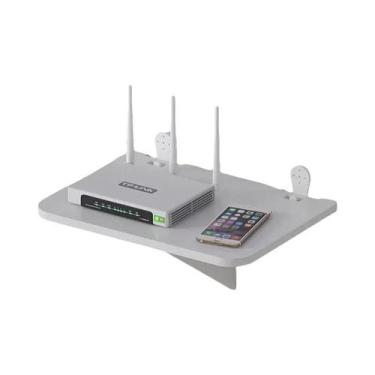 Imagem de Prateleira De Parede De 2 Camadas Para TV Box Router DVD Player Rack D
