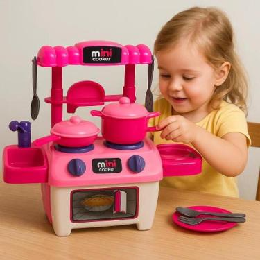 Imagem de Mini Fogão Acessórios Casinha Boneca Barbie Pia Mesa Comidinha Ursinho
