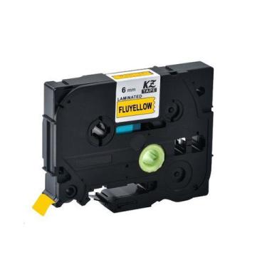 Imagem de Fita Compatível Brother Tze C11 Amarelo Fluorescente Letra Preta 6mm -