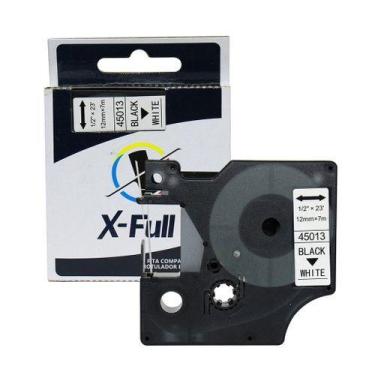 Imagem de Fita Compatível Dymo D1 45013 Branca Letra Preta 12mm - X-Full