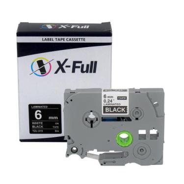 Imagem de Fita Compatível Brother Tze 315 Preta Letra Branca 6mm - X-Full