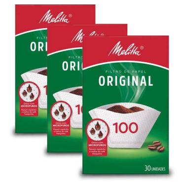 Imagem de Filtro de Papel Melitta 100 Kit 3 Pacotes c/ 30 unid