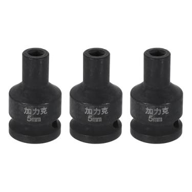 Imagem de HARFINGTON 3 peças soquete quadrado de 4 pontos 1/5.1 cm Drive 5 mm soquete de impacto quadrado métrico CR-V Blackening luva de roda padrão ferramenta de manga pneumática para reparo de automóveis
