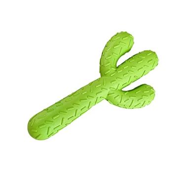Imagem de AYNEFY Cachorro de Cachorro Mastigar Brinquedo Requintado Cacto de Cacto Bastão de Dente para para Pequenos Brinquedos de Mastigação de Borracha (Verde de grama)