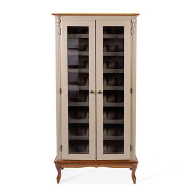 Imagem de Adega de Vinho de Madeira Antique Alta com 2 Portas de Vidro - 2073-V 