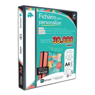 Imagem de Pasta Fichário Chies Preta com 4 Argolas Personalize 4cm