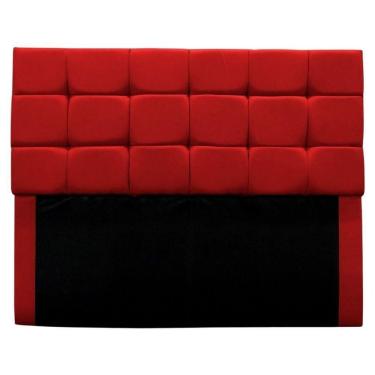 Imagem de Cabeceira Cama Box Estofada King 195 Cm Bianca Suede Vermelho
