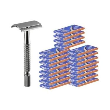 Imagem de Navalha De Segurança Masculina 2024 Com Cabo Ajustado E 5 Lâminas Dupl