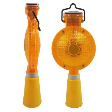 Imagem de Sinalizador Solar Viário para Cone Automático Obra Luz Solar Sinalização Chuva Led Energia Solar Estrada Rua