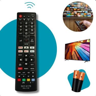 Imagem de Controle Remoto Universal Tv  2 Peças Com Pilhas Para Tv Smart - LIPPI