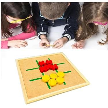 Imagem de Jogo da Velha Tabuleiro em Madeira Interativo Educativo Jogos de Mesa Estimula o Aprendizado