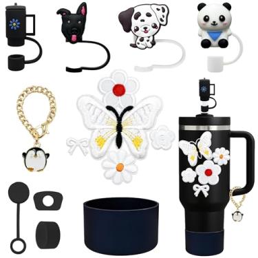 Imagem de XIANGYUAN Conjunto de acessórios de copo Stanley de 14 peças para copo Stanley Cup de 850 g 1,134 g com alça, incluindo capa de canudo de 1 cm, conjunto de rolha de silicone à prova de derramamento