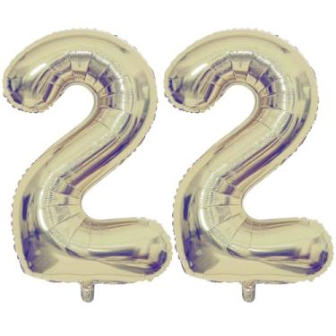 Imagem de Champagne Gold 22 Number Balloons, 40 Inch Giant Number 22 Balloons Foil Mylar Helium Light Gold Number Balloons for 22th Birthday Party Supplies Anniversary Event Celebration Decorations