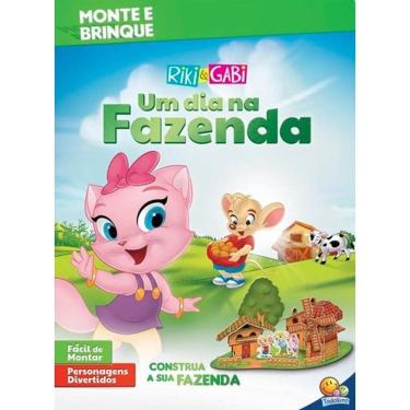 Imagem de Livro Monte E Brinque Riki E Gabi Um Dia Na Fazenda