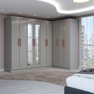Imagem de Guarda-Roupa Casal Modulado Odisseia 9 Portas 2 Gavetas com Espelho On