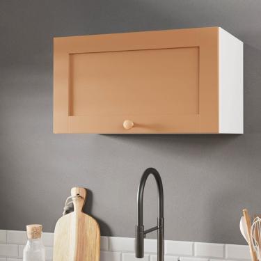 Imagem de Armário Aéreo 1 Porta Basculante 60cm Arizona Cabecasa Madeiramadeira Branco/Terracota